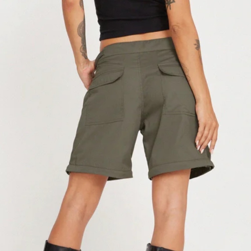 Motel Tansy Wide Leg Cargo Trouser In Stone Green M - Picture 2 of 9